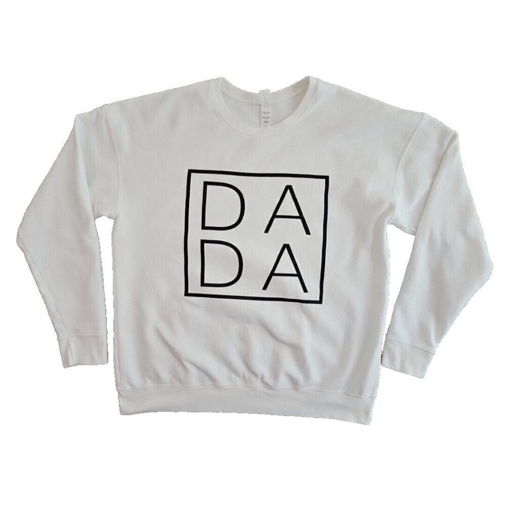 Tultex 340 Sweatshirt Men's Size Large White D A  D‎ A Graphic Y2K Relaxed Fit